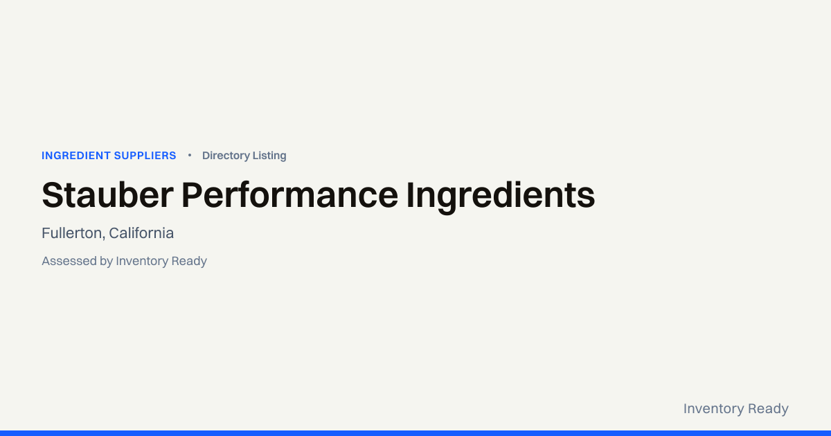 Stauber Performance Ingredients | Ingredient Suppliers | Inventory Ready