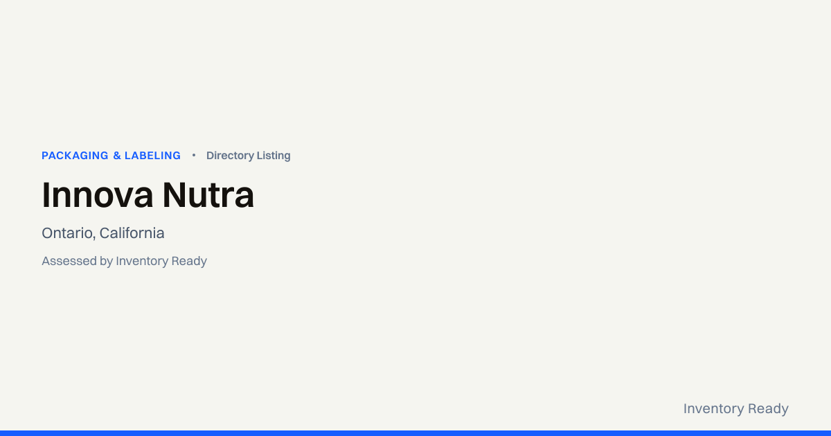 Innova Nutra | Packaging & Labeling | Inventory Ready