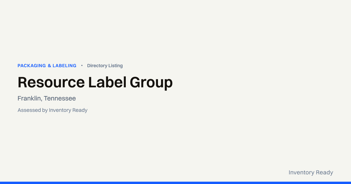 Resource Label Group | Packaging & Labeling | Inventory Ready