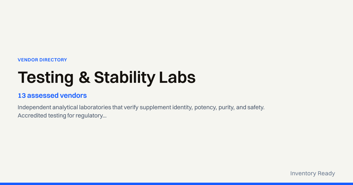 Supplement Testing & Stability Labs | Independent Quality Verification ...