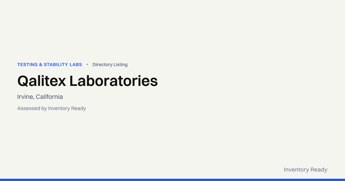 Qalitex Laboratories | Testing & Stability Labs | Inventory Ready