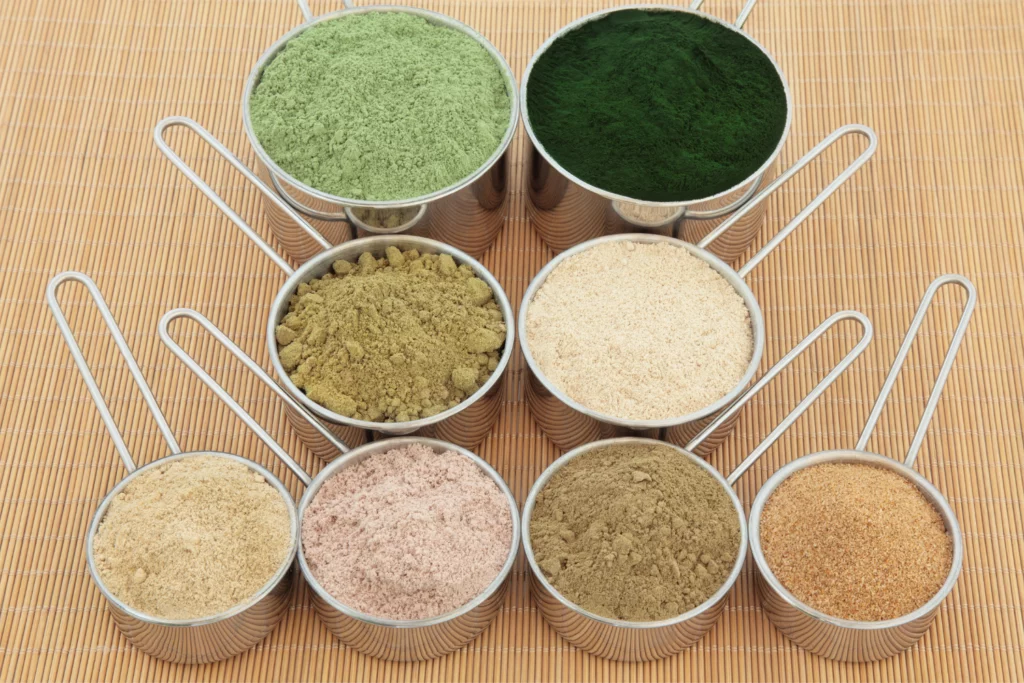 A variety of popular supplement ingredients.