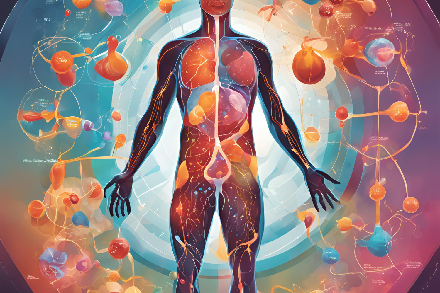 A digital illustration showing the metabolic process of ketosis.
