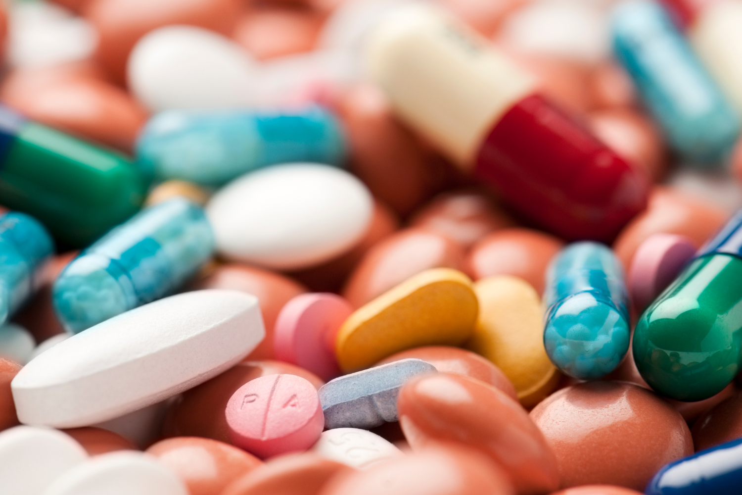 Various tablet supplements in different shapes and sizes.