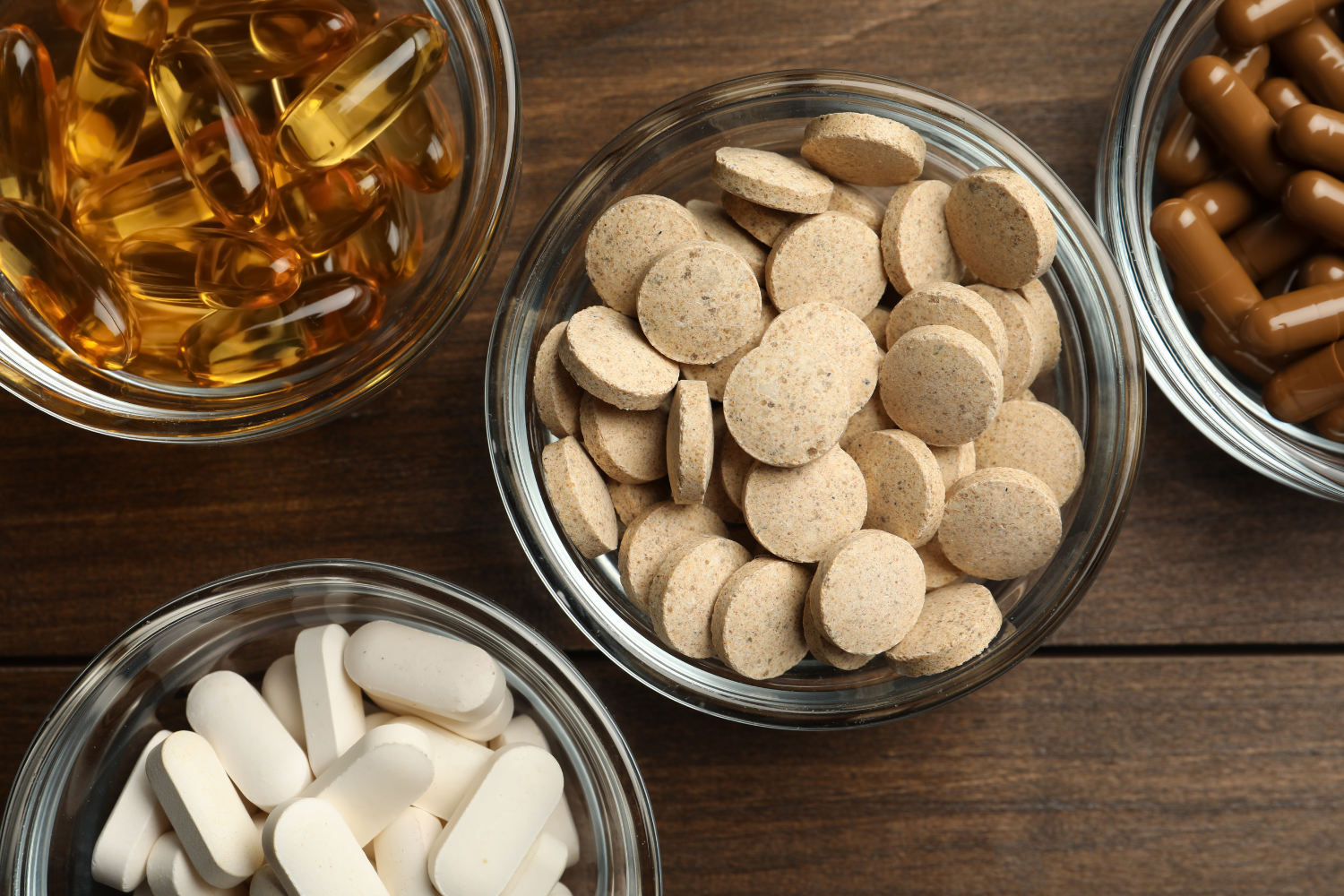 A flat-lay image of various supplements.