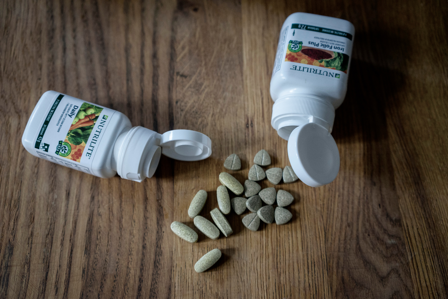 Two supplement bottles.