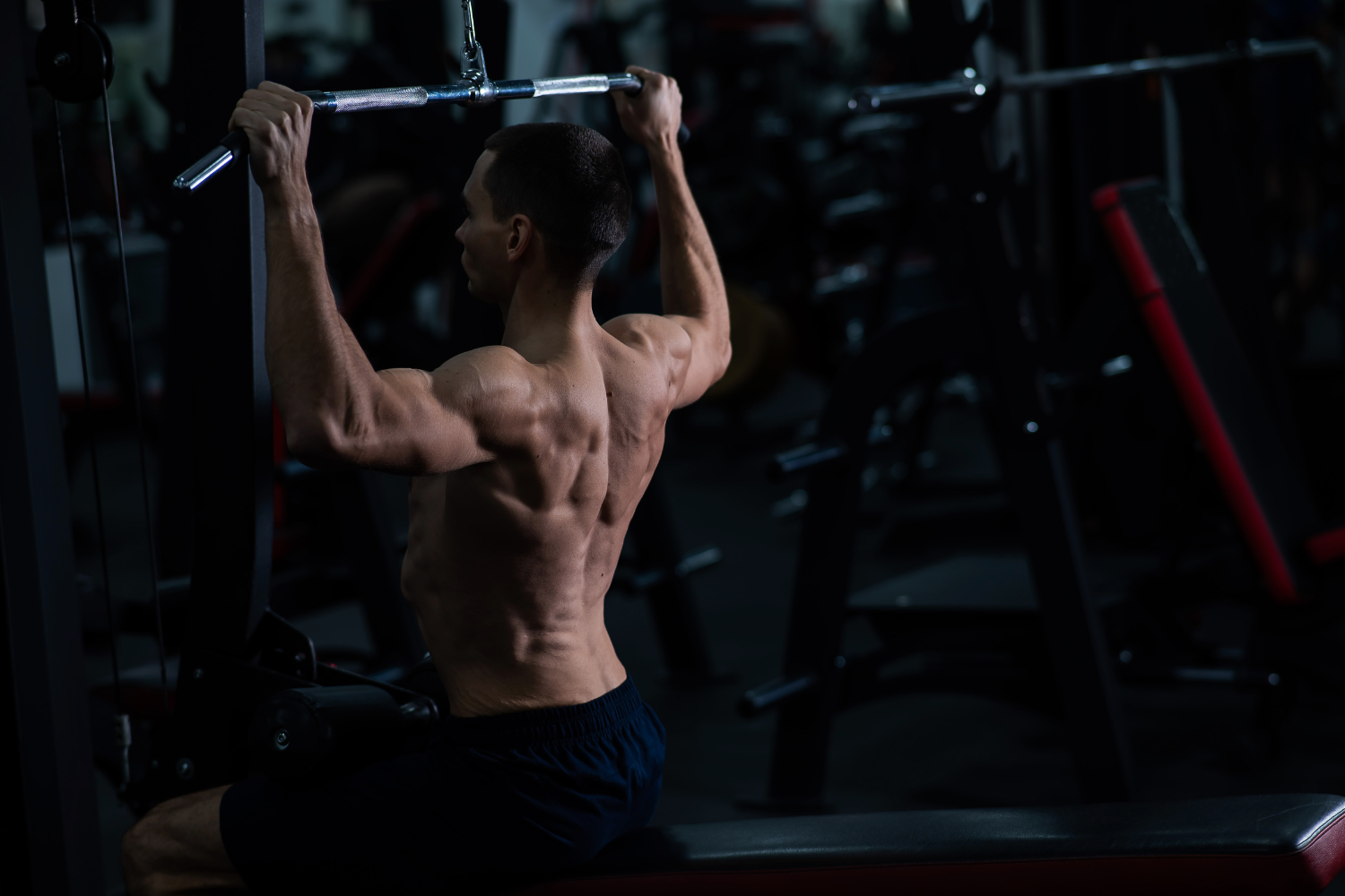 Man with muscles working out.