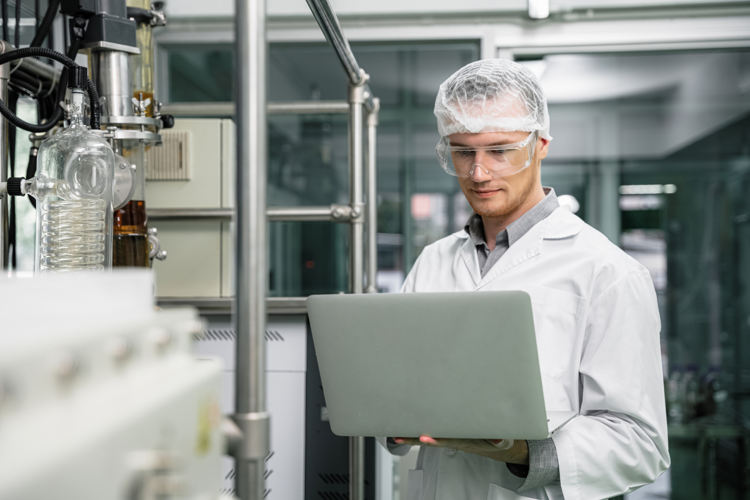 Factory worker inside a manufacturing facility.
