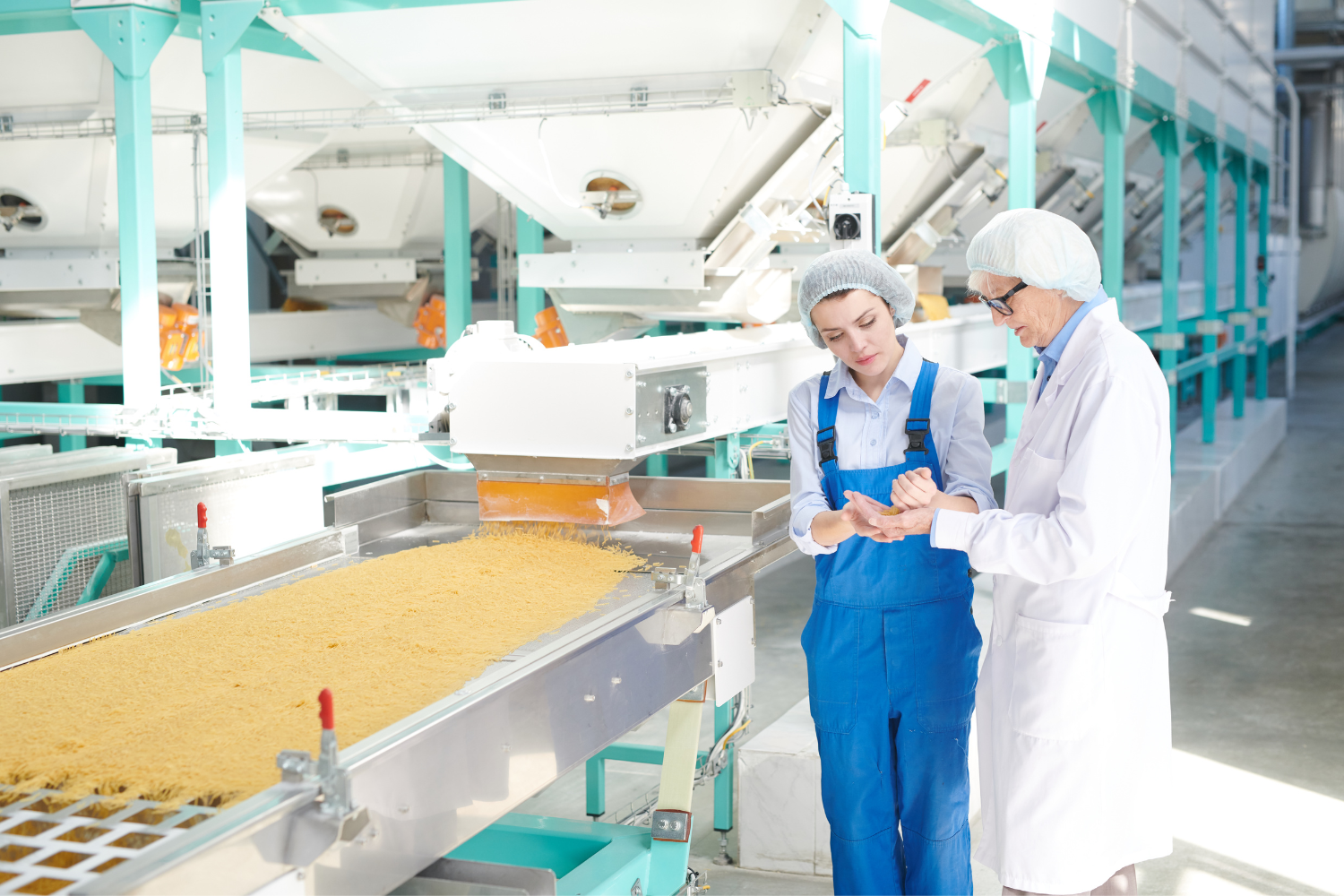 A regulatory official inspecting plant-based ingredients.