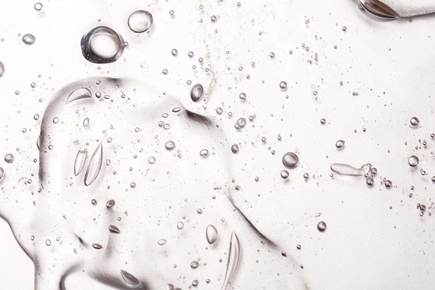 Close-up of clear serum.