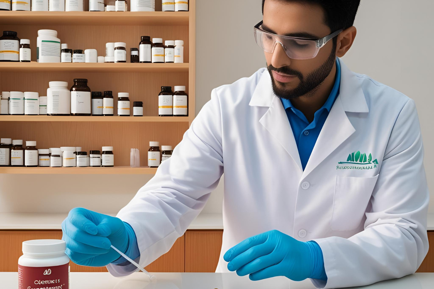 A scientist in a lab.
