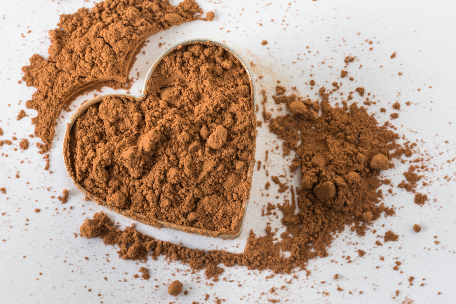 Heart-shaped protein powder.