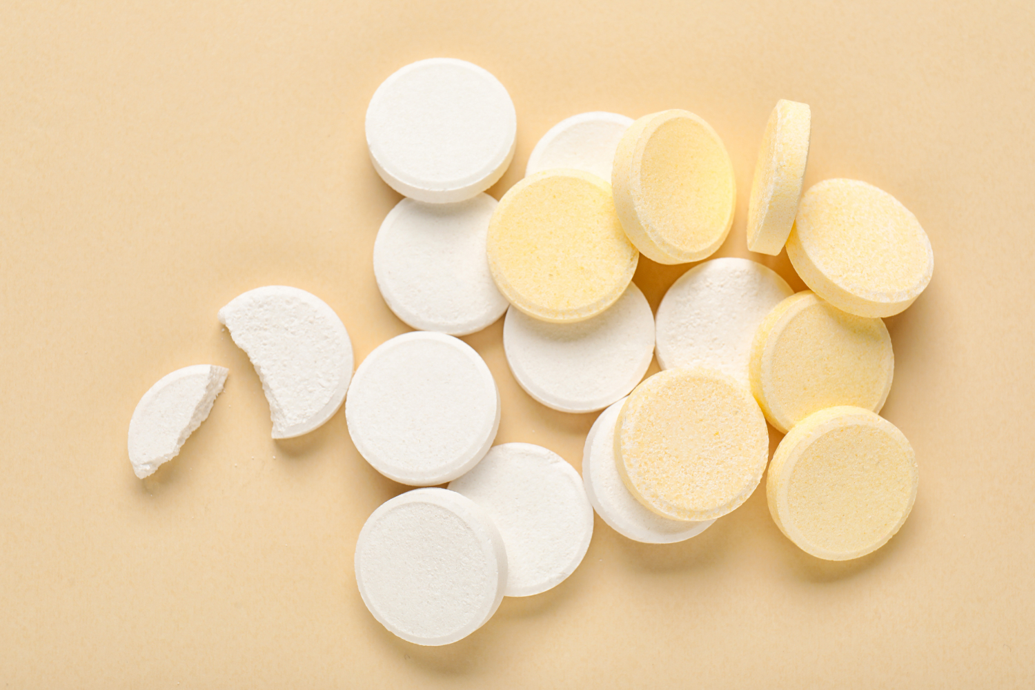 Circular tablets.
