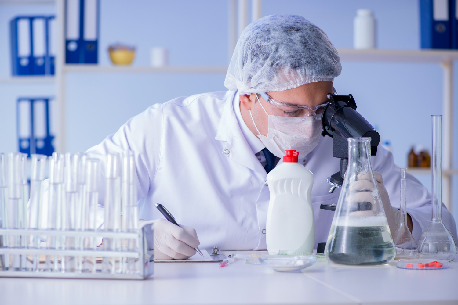 Scientist in a lab doing some tests.