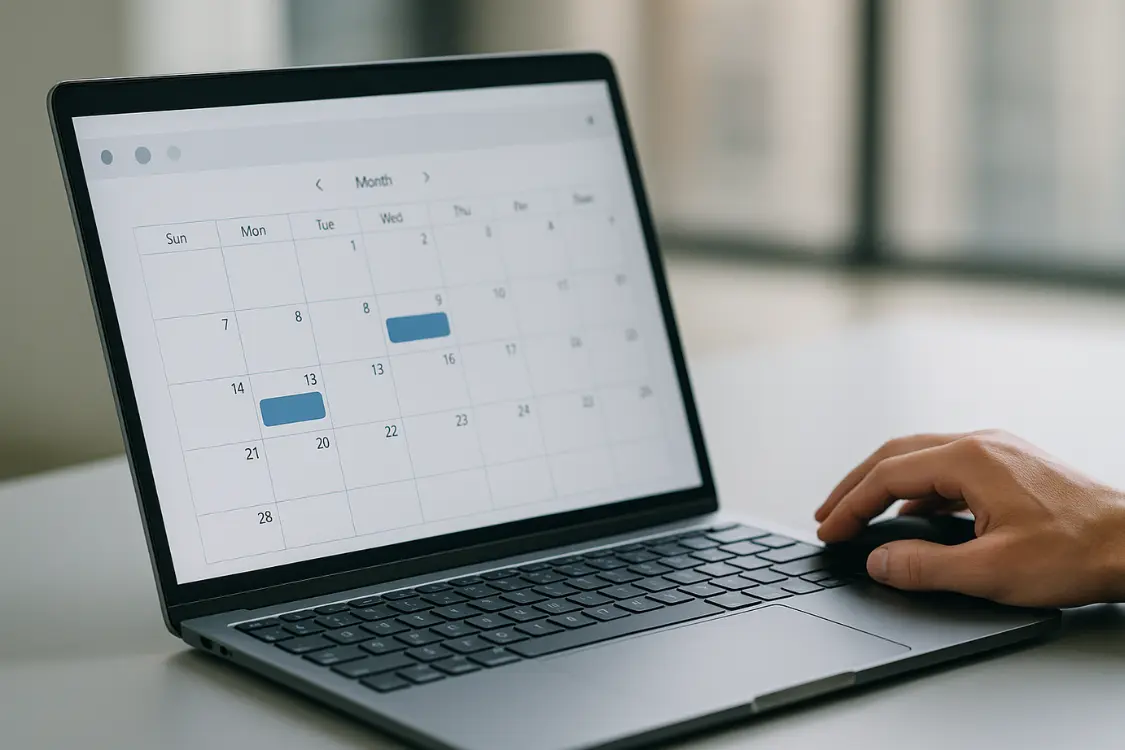 Calendar showing audit schedule for supplement manufacturer monitoring