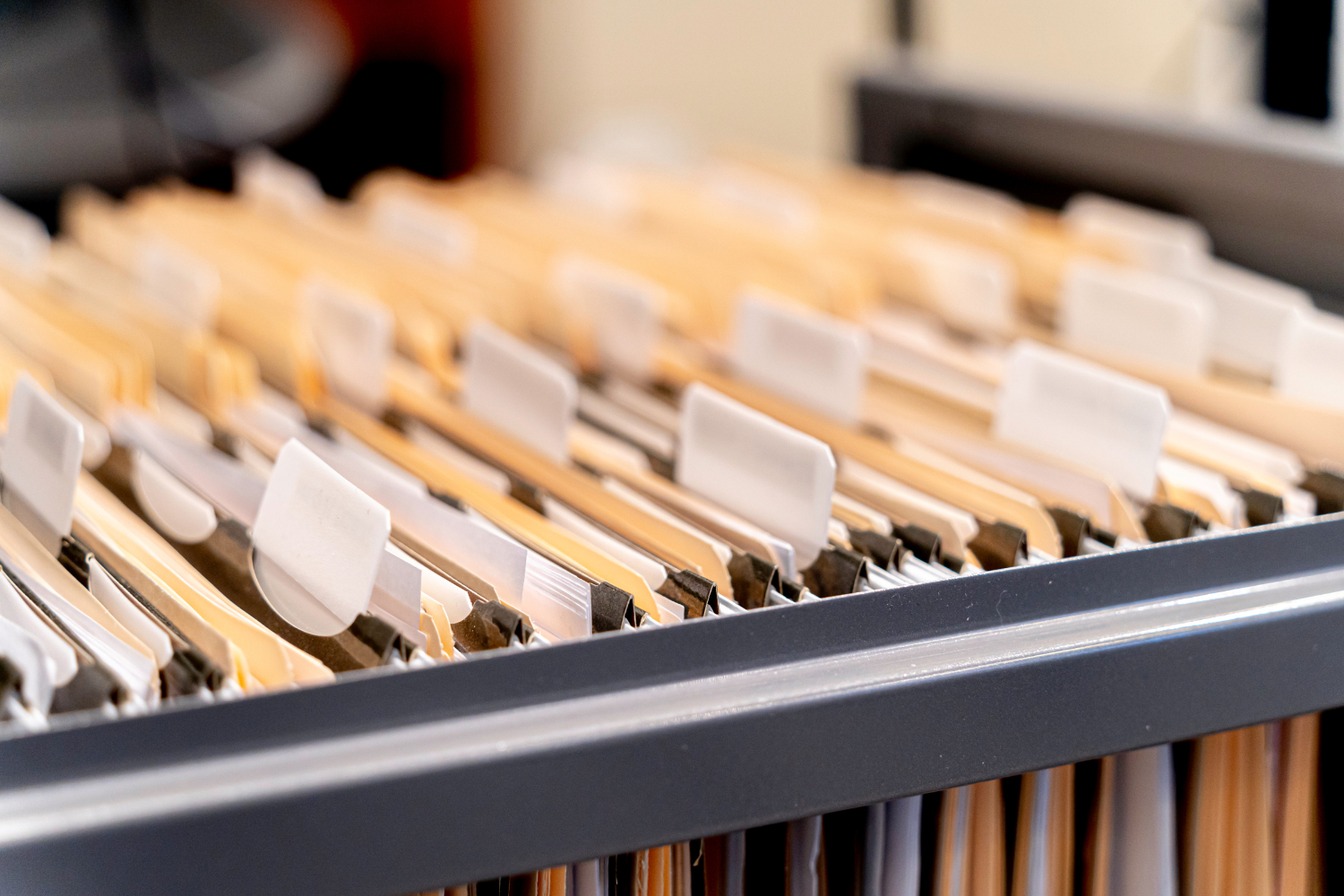 Folders of GMP records.