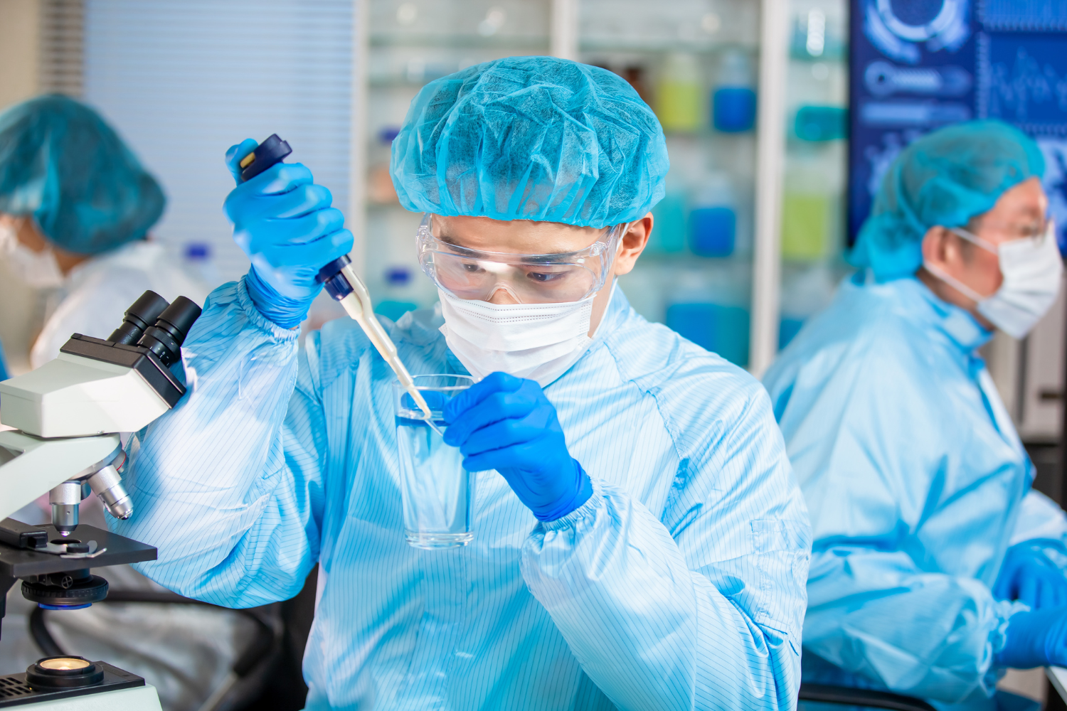 A scientist performing a quality assurance test.