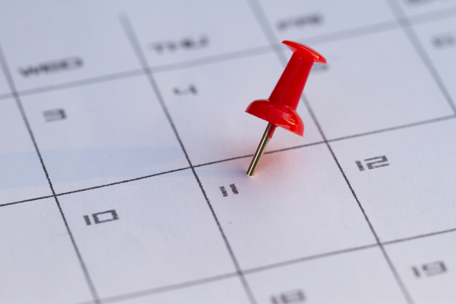 A calendar representing a timeline.