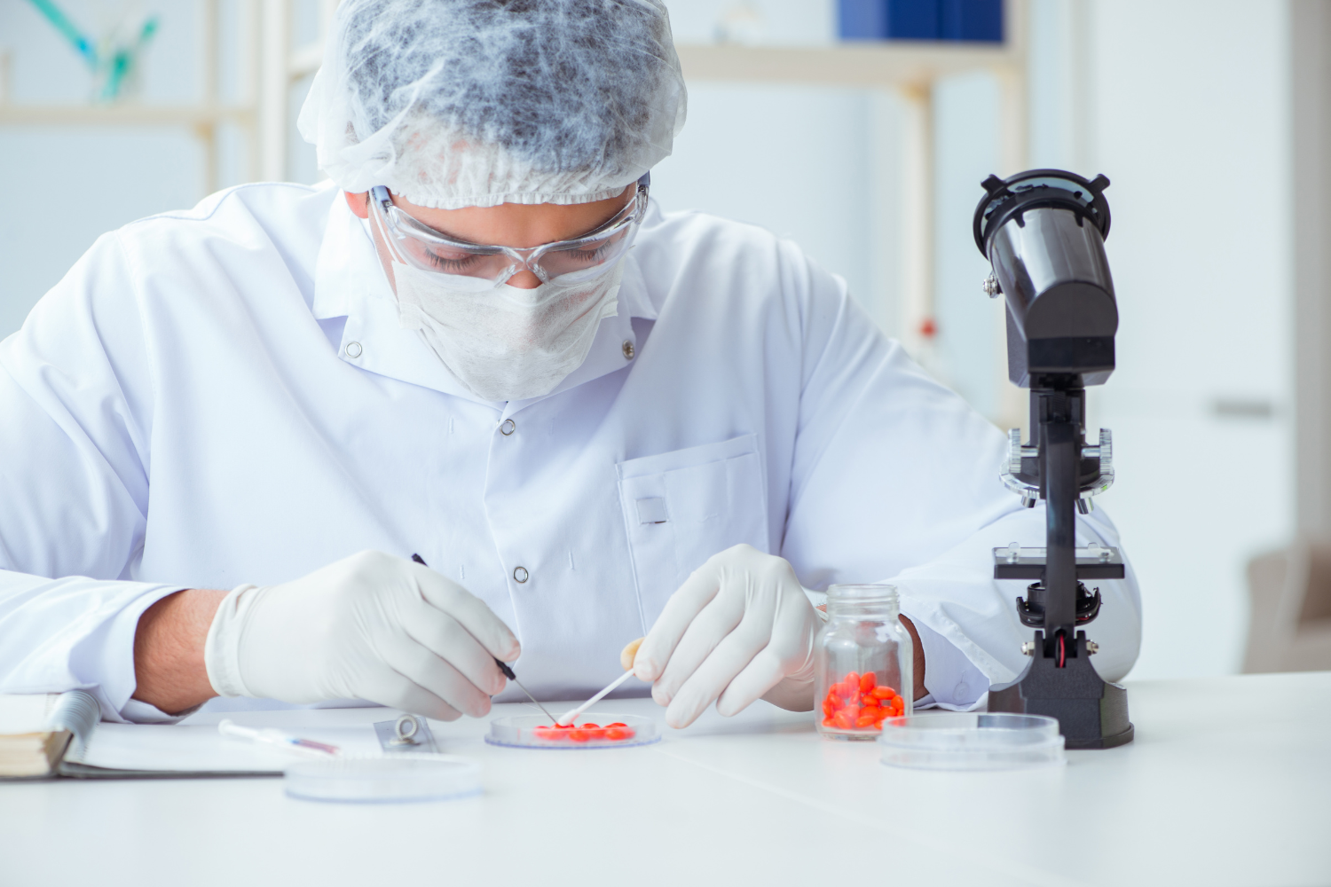 Laboratory testing of vitamins for quality assurance.