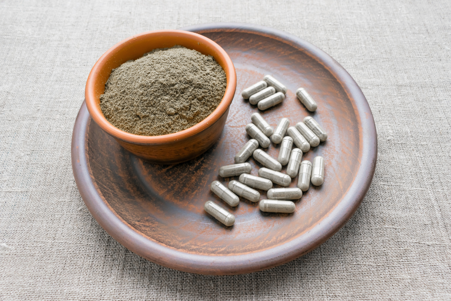 Various supplement formats, such as capsules and powders.