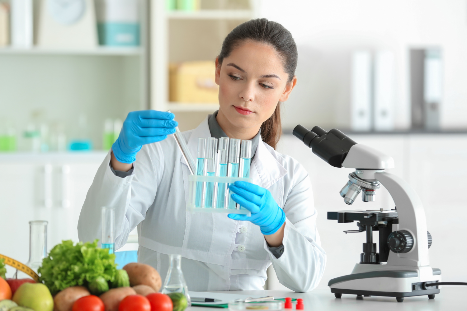 A nutritionist testing superfood ingredients.