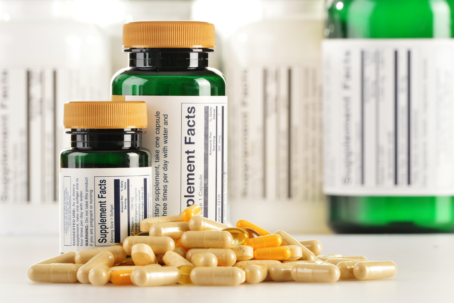 Bottles of supplements.