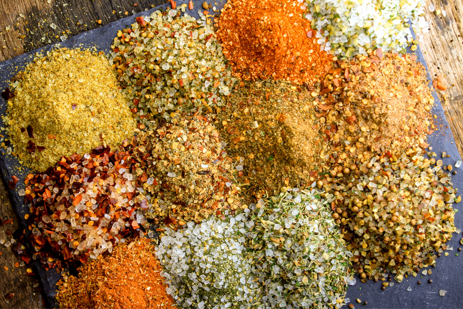 An assortment of natural flavoring ingredients.