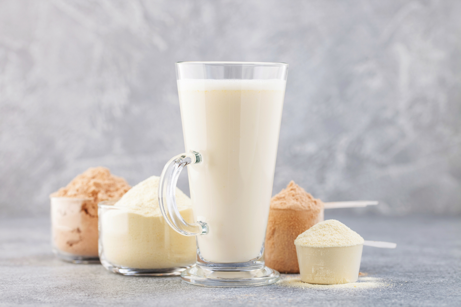 Various types of whey protein.