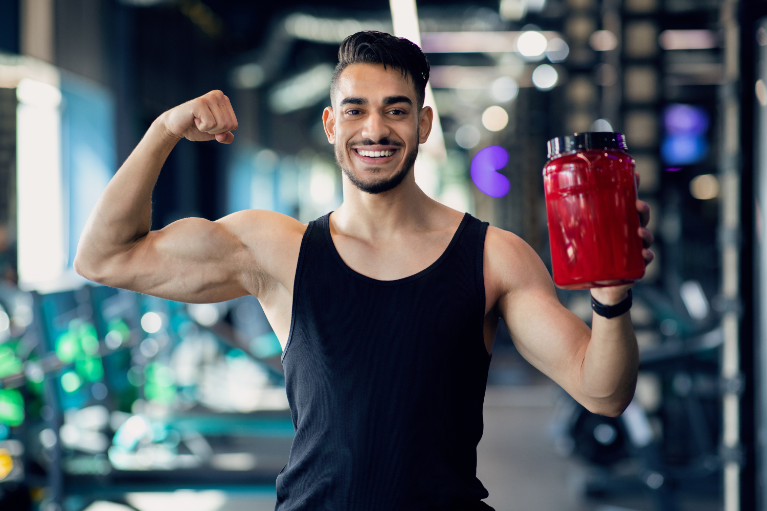 Partnering with an influencer to market protein powder.