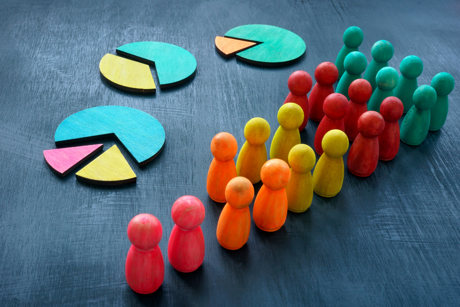 Illustration showing market segmentation into smaller customer groups.