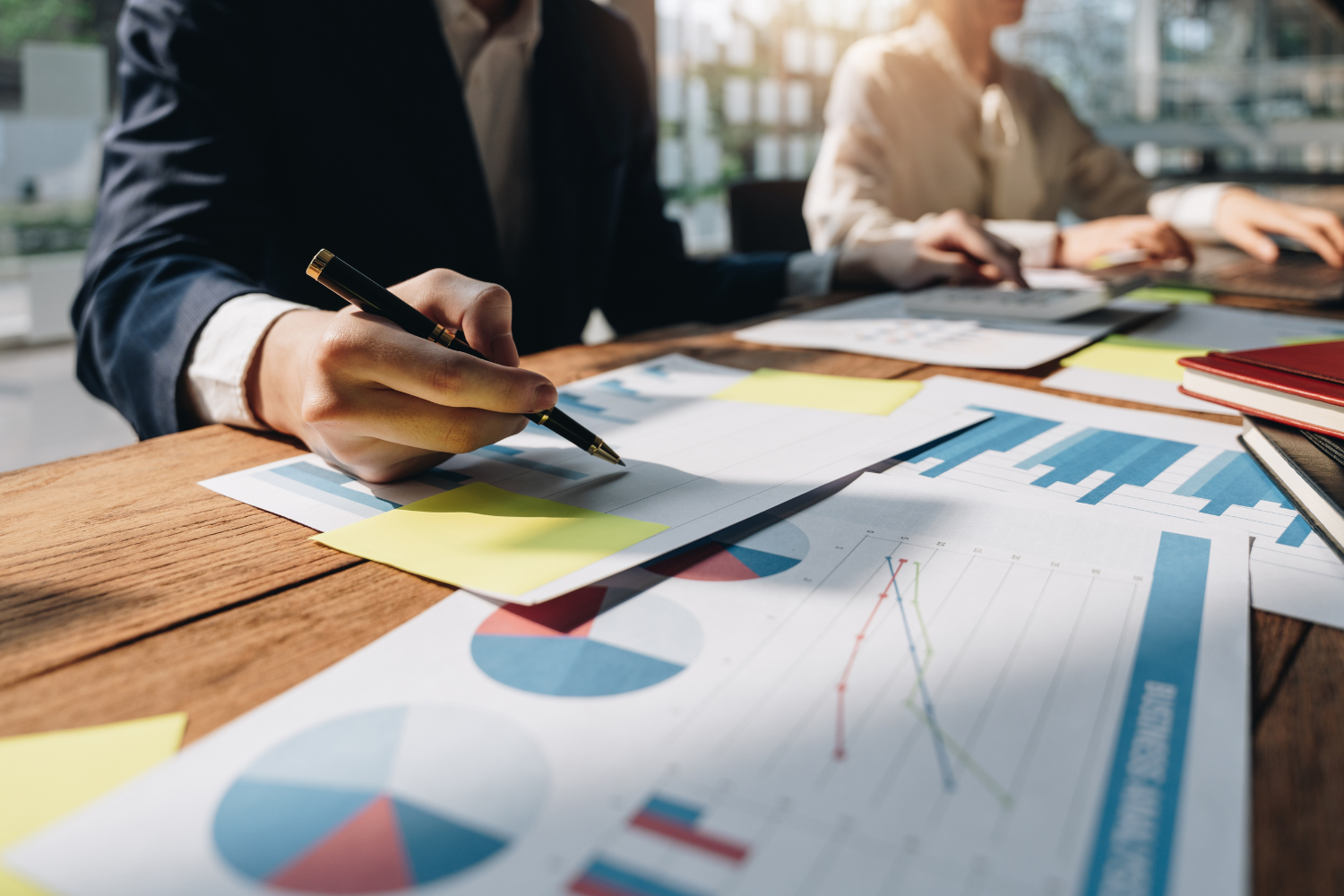 Investors reviewing a business plan.