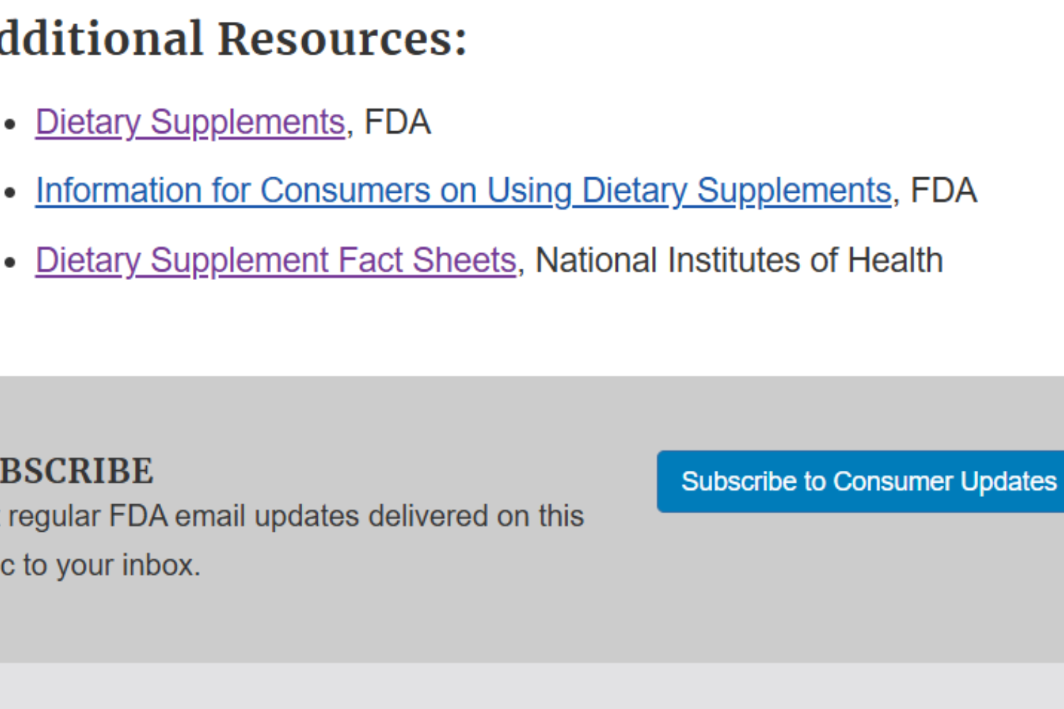 Subscribing to EFDA email updates.