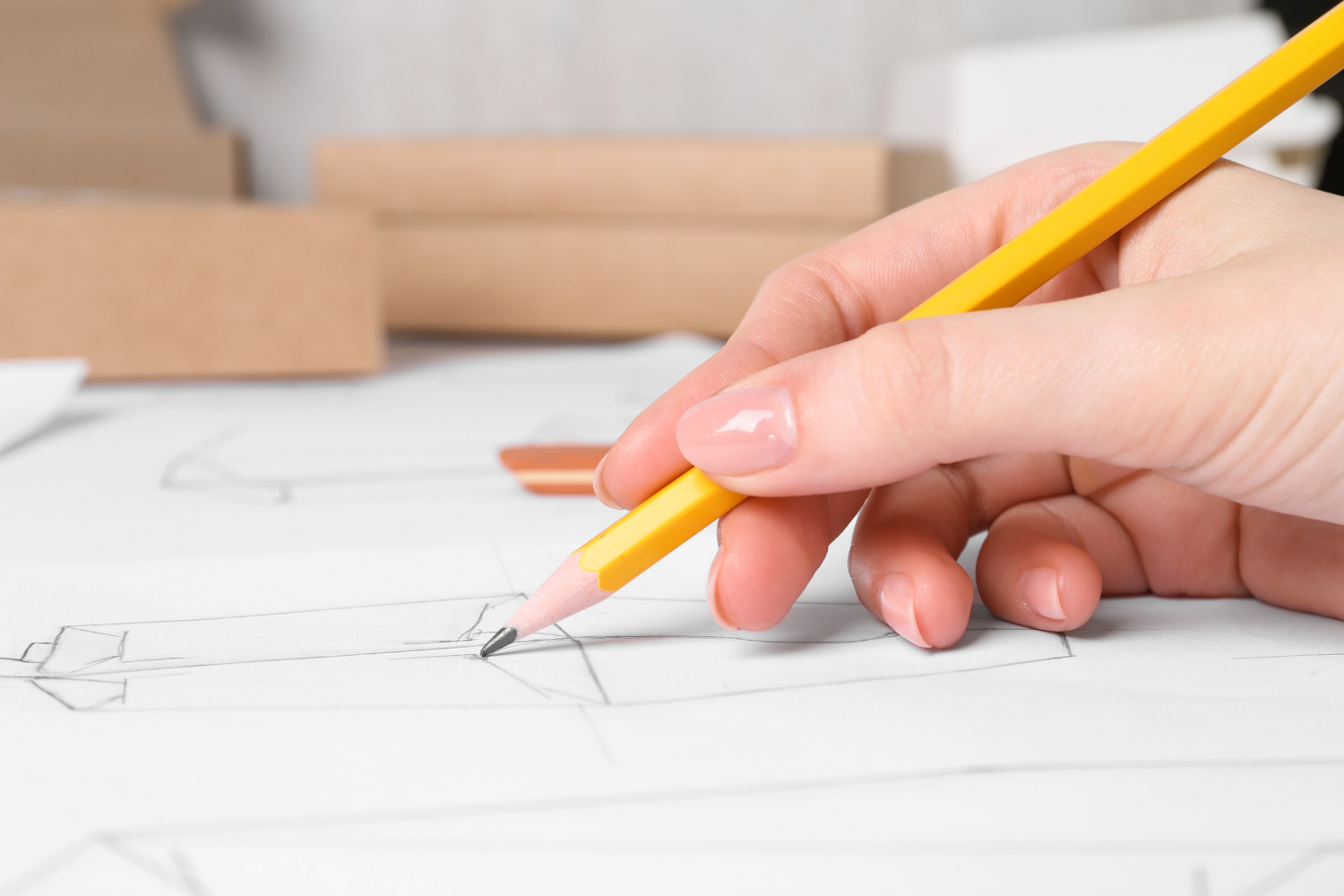 A designer creating custom product packaging.