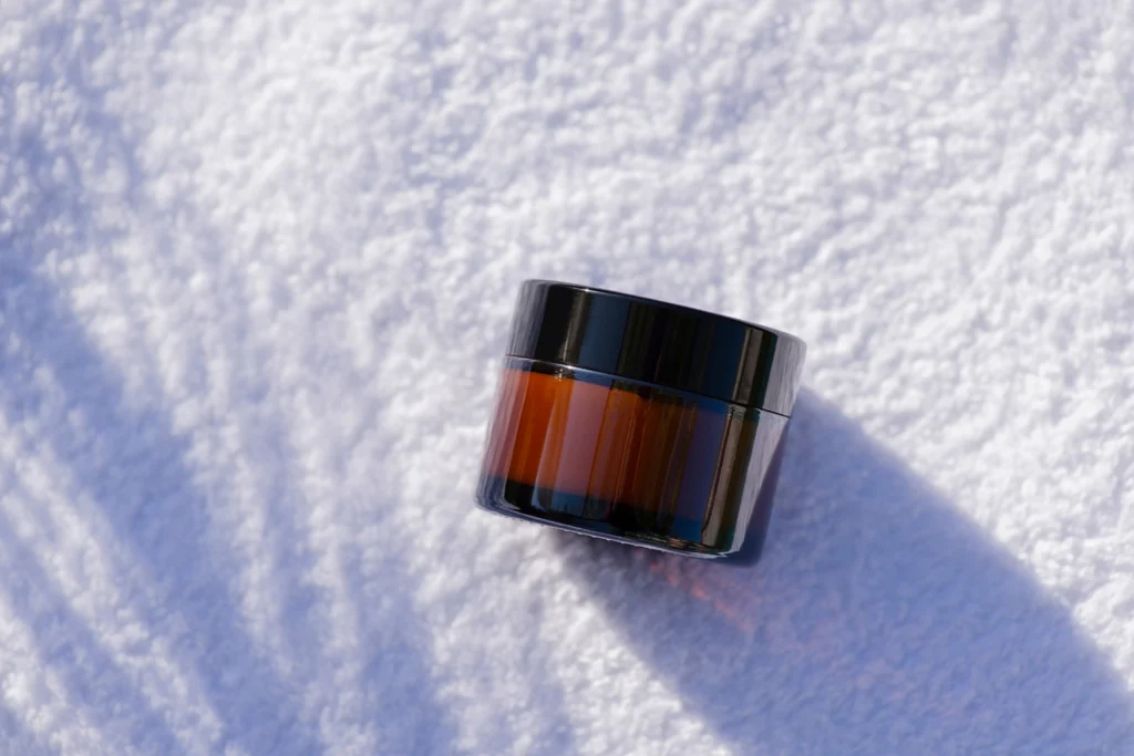 Premium amber supplement jar.