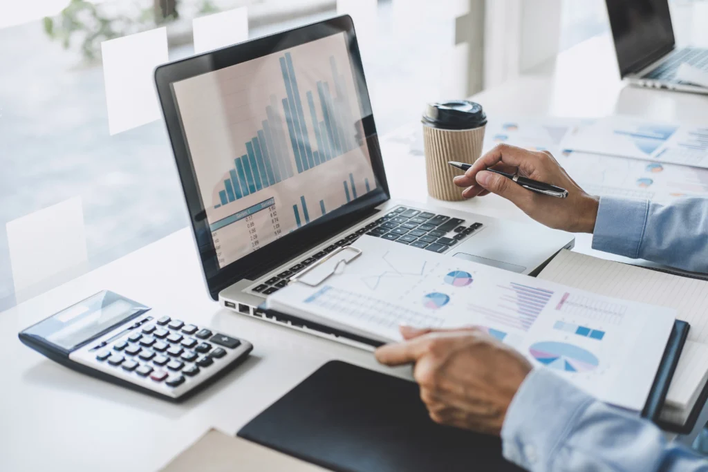 Businessman developing a business plan.