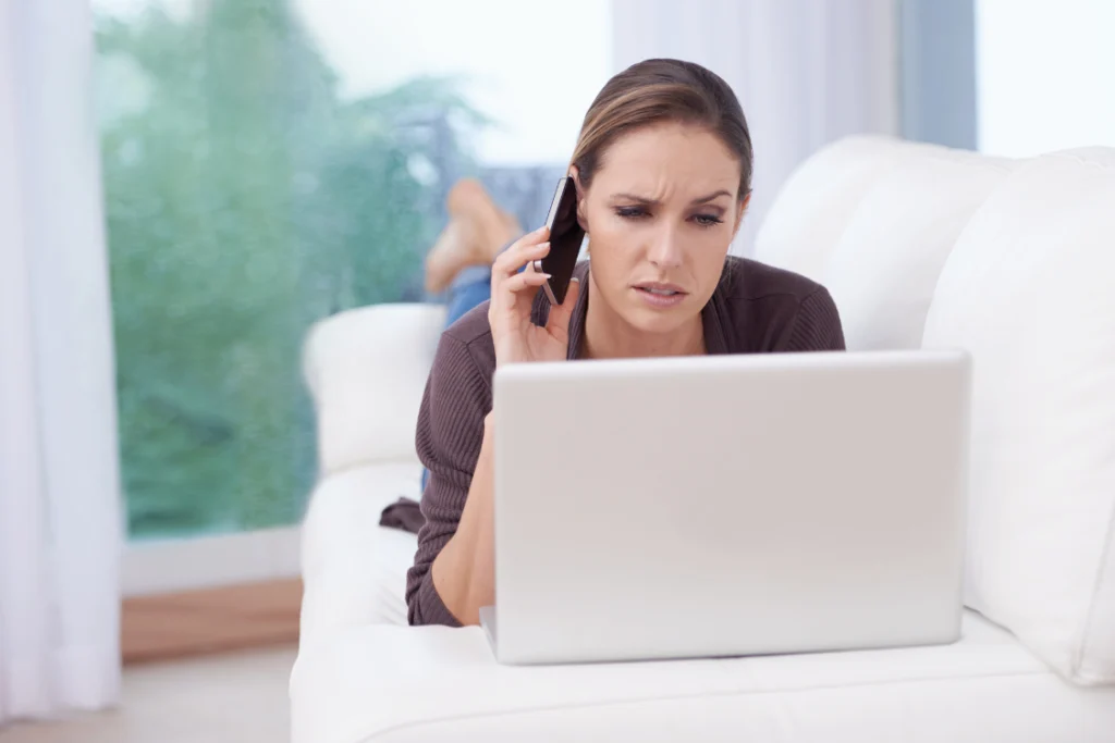 Client researching supplement manufacturer track record online before choosing a partner