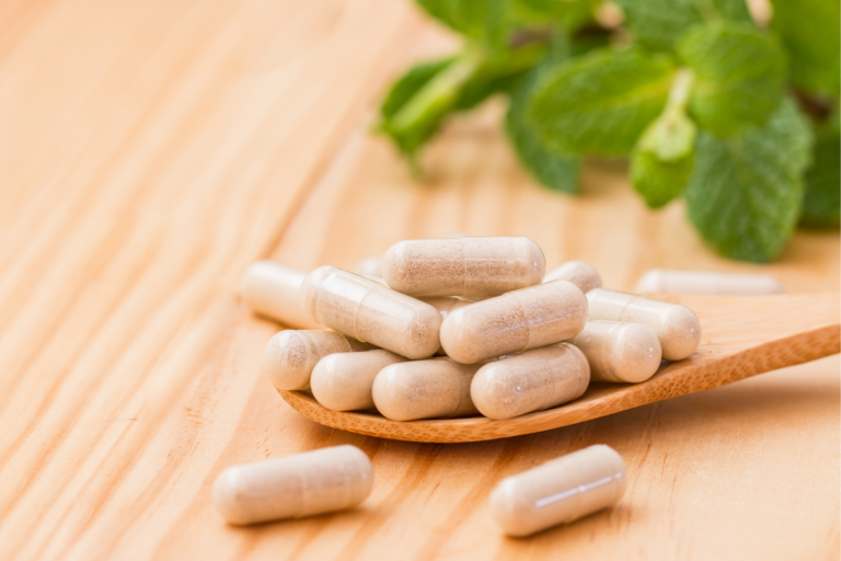 Capsules on a spoon.